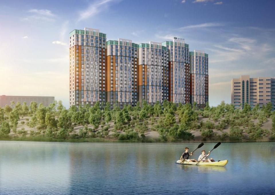 Апартаменты В Жк Laketown На Берегу Озера Almaty Esterno foto